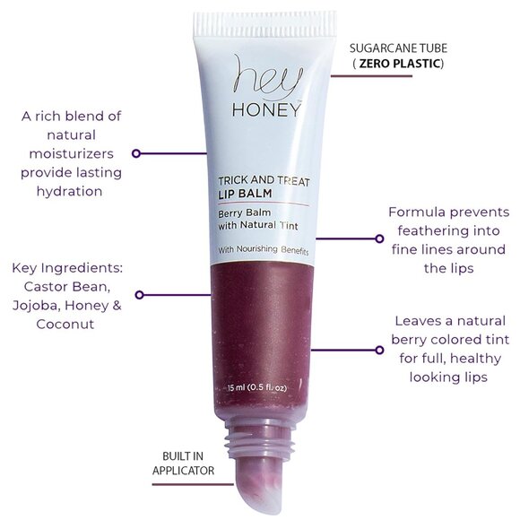 Hey Honey Skincare Trick and Treat Honey Berry Plumping Lip Balm | 2 In 1 - Picture 4 of 9